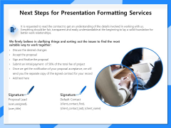 Designing And Editing Solutions Next Steps For Presentation Formatting Services Information PDF Designing And Editing Solutions Next Steps For Presentation Formatting Services Information PDF