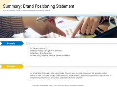 Developing Market Positioning Strategy Summary Brand Positioning Statement Slides PDF Developing Market Positioning Strategy Summary Brand Positioning Statement Slides PDF
