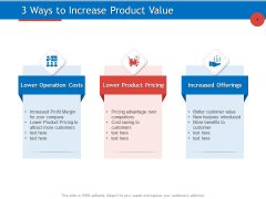 Developing Product Planning Strategies 3 Ways To Increase Product Value Ppt PowerPoint Presentation Infographics Graphics Design PDF Developing Product Planning Strategies 3 Ways To Increase Product Value Ppt PowerPoint Presentation Infographics Graphics Design PDF