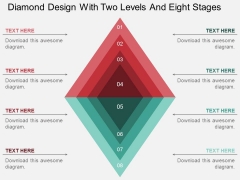 Diamond Design With Two Levels And Eight Stages Powerpoint Template Diamond Design With Two Levels And Eight Stages Powerpoint Template