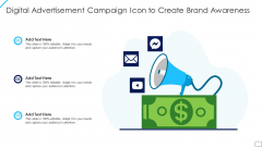 Digital Advertisement Campaign Icon To Create Brand Awareness Brochure PDF