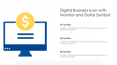Digital Business Icon With Monitor And Dollar Symbol Ppt PowerPoint Presentation File Background PDF