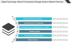 Digital Technology Stacks Processing And Storage System Network Services Ppt PowerPoint Presentation Styles Background Designs Digital Technology Stacks Processing And Storage System Network Services Ppt PowerPoint Presentation Styles Background Designs