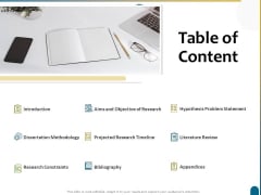 Dissertation Research Table Of Content Ppt Professional Graphics Download PDF Dissertation Research Table Of Content Ppt Professional Graphics Download PDF