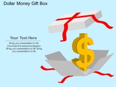 Dollar Money Gift Box Powerpoint Templates