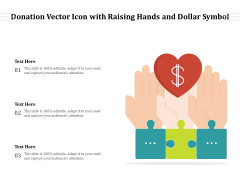 Donation Vector Icon With Raising Hands And Dollar Symbol Ppt PowerPoint Presentation Styles Background Images PDF