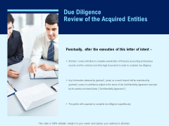 Due Diligence Review Of The Acquired Entities Ppt PowerPoint Presentation Ideas Slide Download