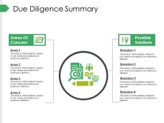Due Diligence Summary Ppt PowerPoint Presentation Slides Icons