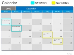 December 2012 Calendar For PowerPoint