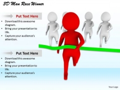 Developing Business Strategy 3d Man Race Winner Character Developing Business Strategy 3d Man Race Winner Character