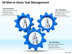 Developing Business Strategy 3d Men Gears Task Management Character Developing Business Strategy 3d Men Gears Task Management Character
