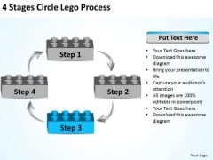 Diagram Business Process 4 Stages Circle Lego PowerPoint Slides