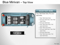 Dormobile Blue Minivan Top View PowerPoint Slides And Ppt Diagram Templates