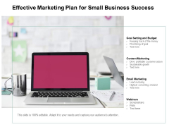 Effective Marketing Plan For Small Business Success Ppt PowerPoint Presentation Inspiration Summary