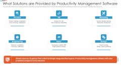 Efficiency Administration Software Investor Financing What Solutions Are Provided Infographics PDF Efficiency Administration Software Investor Financing What Solutions Are Provided Infographics PDF