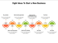 Eight Ideas To Start A New Business Ppt PowerPoint Presentation Slides Visual Aids PDF Eight Ideas To Start A New Business Ppt PowerPoint Presentation Slides Visual Aids PDF