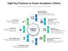 Eight Key Practices To Create Acceptance Criteria Ppt PowerPoint Presentation Gallery Summary PDF Eight Key Practices To Create Acceptance Criteria Ppt PowerPoint Presentation Gallery Summary PDF