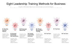 Eight Leadership Training Methods For Business Ppt PowerPoint Presentation Infographic Template Summary PDF Eight Leadership Training Methods For Business Ppt PowerPoint Presentation Infographic Template Summary PDF