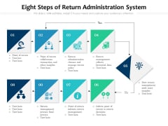 Eight Steps Of Return Administration System Ppt PowerPoint Presentation Gallery Graphics Pictures PDF Eight Steps Of Return Administration System Ppt PowerPoint Presentation Gallery Graphics Pictures PDF