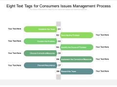 Eight Text Tags For Consumers Issues Management Process Ppt PowerPoint Presentation Infographics Vector PDF Eight Text Tags For Consumers Issues Management Process Ppt PowerPoint Presentation Infographics Vector PDF
