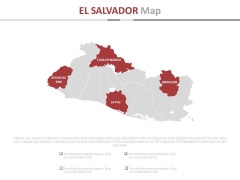 El Salvador Map Diagram With Four States Highlight Powerpoint Slides