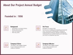 Elements About Our Project Annual Budget Ppt Outline Outfit PDF Elements About Our Project Annual Budget Ppt Outline Outfit PDF