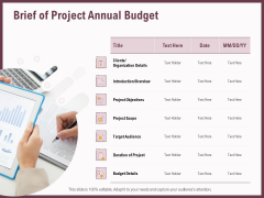 Elements Brief Of Project Annual Budget Ppt Pictures Graphic Images PDF Elements Brief Of Project Annual Budget Ppt Pictures Graphic Images PDF