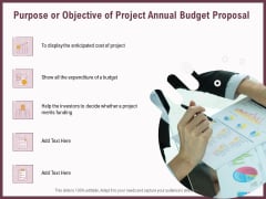 Elements Purpose Or Objective Of Project Annual Budget Proposal Ppt Infographics Objects PDF Elements Purpose Or Objective Of Project Annual Budget Proposal Ppt Infographics Objects PDF
