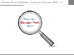 Elevator Pitch With Search Reference Process Ppt Icon Elevator Pitch With Search Reference Process Ppt Icon