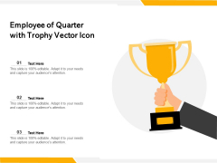Employee Of Quarter With Trophy Vector Icon Ppt PowerPoint Presentation Ideas PDF