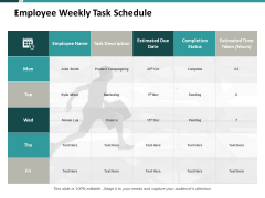 Employee Weekly Task Schedule Ppt PowerPoint Presentation File Design Templates Employee Weekly Task Schedule Ppt PowerPoint Presentation File Design Templates