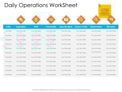 Enterprise Governance Daily Operations Worksheet Brochure PDF Enterprise Governance Daily Operations Worksheet Brochure PDF