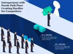 Entrepreneur With Puzzle Path Piece Creating Hurdles For Competitors Ppt PowerPoint Presentation File Demonstration PDF Entrepreneur With Puzzle Path Piece Creating Hurdles For Competitors Ppt PowerPoint Presentation File Demonstration PDF