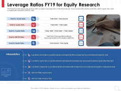 Equity Analysis Project Leverage Ratios FY19 For Equity Research Ppt PowerPoint Presentation Ideas Slide Download PDF