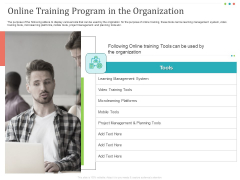 Establishing And Implementing HR Online Learning Program Online Training Program In The Organization Formats PDF