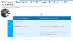 Estimated Future Targets Of GEO Energy With Respect To Set Objectives Graphics PDF