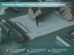 Evaluating Hospital Pharmacy Inventory Management Ppt PowerPoint Presentation Gallery Influencers