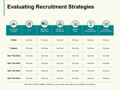 Evaluating Recruitment Strategies Ppt PowerPoint Presentation Outline Shapes Evaluating Recruitment Strategies Ppt PowerPoint Presentation Outline Shapes