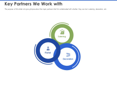 Event Management Services Key Partners We Work With Ppt PowerPoint Presentation Infographic Template Samples PDF Event Management Services Key Partners We Work With Ppt PowerPoint Presentation Infographic Template Samples PDF
