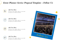 Event Planner Service Proposal Template Follow Us Ppt Infographics Show PDF