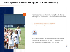 Event Sponsor Benefits For Sports Club Proposal Brand Ppt PowerPoint Presentation Model Infographic Template PDF