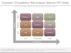 Examples Of Qualitative Risk Analysis Matrices Ppt Slides