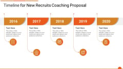 Executive Job Training Timeline For New Recruits Coaching Proposal Inspiration PDF