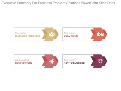 Executive Summary For Business Problem Solutions Powerpoint Slide Deck