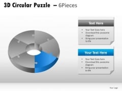 Editable 3d Circular Puzzle 6 Pieces PowerPoint Slides And Ppt Diagram Templates