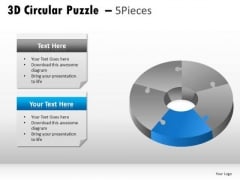 Ehromatic 3d Circular Puzzle 5 Pieces PowerPoint Slides And Ppt Diagram Templates