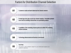 Factors For Distribution Channel Selection Ppt PowerPoint Presentation Pictures Tips Factors For Distribution Channel Selection Ppt PowerPoint Presentation Pictures Tips