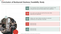 Feasibility Analysis Template Different Projects Conclusion Of Restaurant Business Portrait PDF