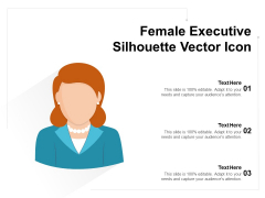 Female Executive Silhouette Vector Icon Ppt PowerPoint Presentation Outline Microsoft PDF