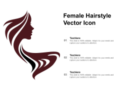 Female Hairstyle Vector Icon Ppt PowerPoint Presentation Show Example File PDF